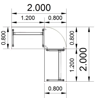 Schreibtischkombination SB2 200x200 cm Stellfläche