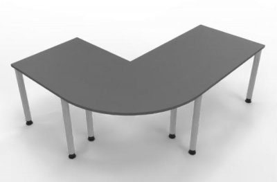 Schreibtischkombination SH2 200x160 cm Grafit Silber