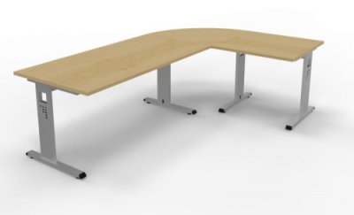 Schreibtischkombination SO3 260x160 cm Ahorn-silber
