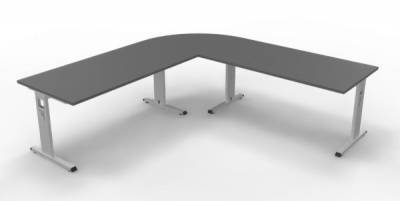 Schreibtischkombination SO4 240x240 cm Grafit Silber