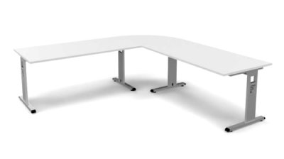 Schreibtischkombination SO4 240x240 cm Weiss-Silber