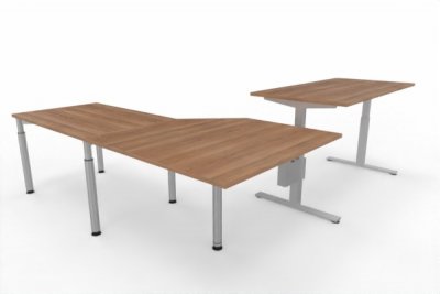 Schreibtischkombination VXY1 Winkelschreibtisch 283 x 240 cm Nussbaum
