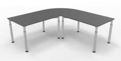 Winkelschreibtisch 200x200cm Schreibtischkombination Y2 Grafit Gestell Silber