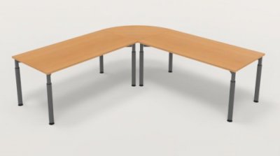 Winkelschreibtisch YE4 240x240 cm  Buche Gestell Grafit