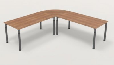 Winkelschreibtisch YE4 240x240 cm Nussbaum Gestell Grafit