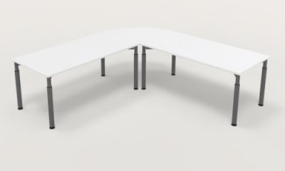 Winkelschreibtisch YE4 240x240 cm  Weiss Gestell Grafit