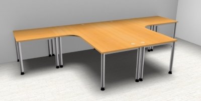 Doppelarbeitsplatz H40 Buche