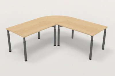 Winkelschreibtisch 200x200cm Schreibtischkombination Y2 Ahorn Gestell Grafit