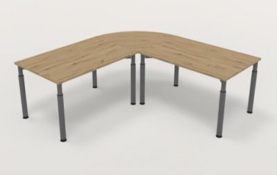 Winkelschreibtisch 200x200cm Schreibtischkombination Y2 Asteiche Gestell Grafit