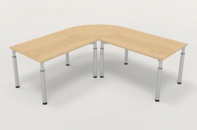Winkelschreibtisch 200x200cm Schreibtischkombination Y2 Ahorn Gestell Silber