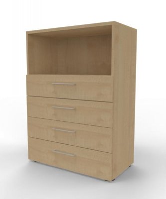Schubladenregal VH9 3 Ordnerhöhen 80 cm breit Ahorn
