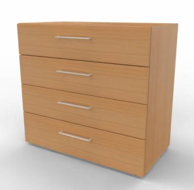 Schubfachschrank VH9S4 2 Ordnerhöhen 80 cm breit Buche