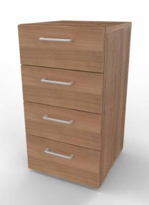 Schulbladenschrank VH9 2 Ordnerhöhen schmal Nussbaum