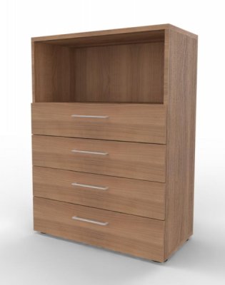 Schubladenregal VH9 3 Ordnerhöhen 80 cm breit Nussbaum