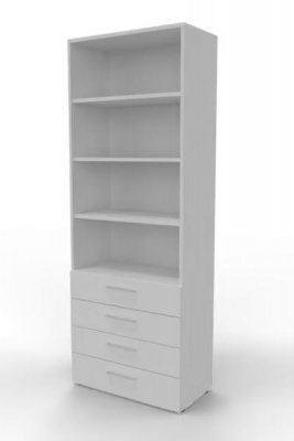 Schuladenregal VH9 80 cm breit 6 Ordnerhöhen Weiß
