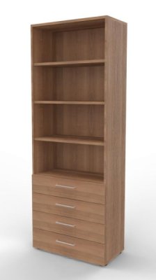 Schuladenregal VH9 80 cm breit 6 Ordnerhöhen Nussbaum