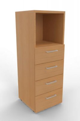 Schubladenschrank VH9 3 Ordnerhöhen 40 cm breit Buche