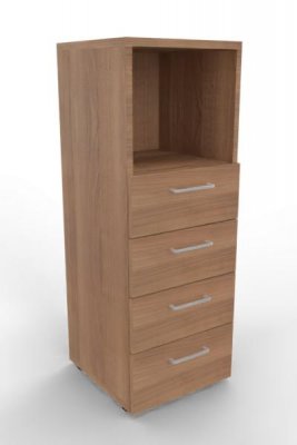 Schubladenschrank VH9 3 Ordnerhöhen 40 cm breit Nussbaum