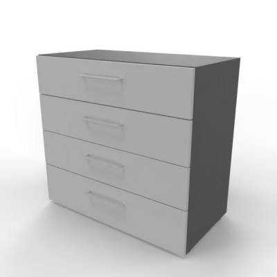 Schubfachschrank VH9S4 2 Ordnerhöhen 80 cm breit Grafit-Lichtgrau