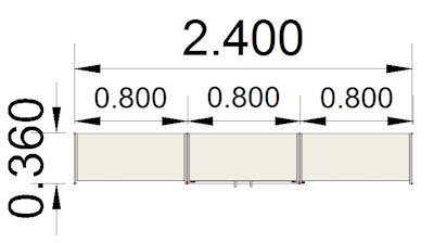 Sideboard 240 cm breit 3teilig KMS2 Stellfläche