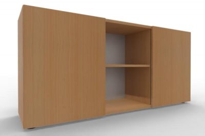 Sideboard mit Schiebetüren 2 Ordnerhöhen 160 cm breit Buche
