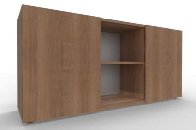 Sideboard mit Schiebetüren 2 Ordnerhöhen 160 cm breit Nussbaum