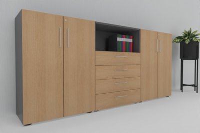 Sideboard 240 cm breit VH14 Grafit-Eiche