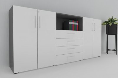Sideboard 240 cm breit VH14 Grafit-Weiß