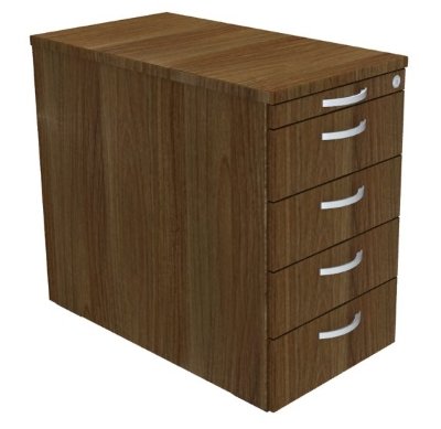 Standcontainer Mega mit Schubladen Nussbaum