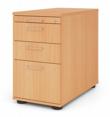 Schreibtischcontainer Standcontainer Multi mit Hängeregisterauszug Dekor Buche Bügelgriffe