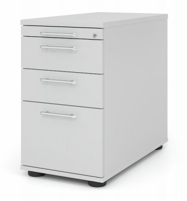 Schreibtischcontainer Standcontainer Multi mit Hängeregisterauschzug Dekor Lichtgrau Relinggriffe