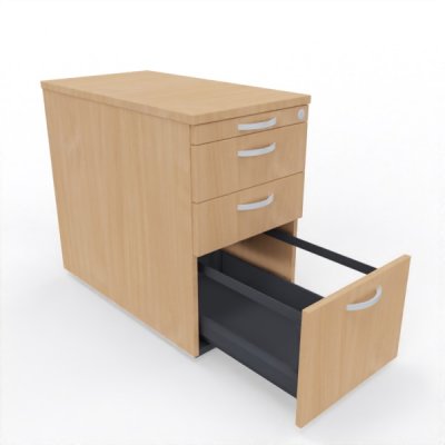 Standcontainer Anstellcontainer TEN mit Hängeregisterauszug Dekor Buche