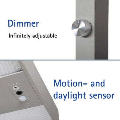 LED-Klemmleuchte MAULjuvis sensor dimmbar silber Bedienung