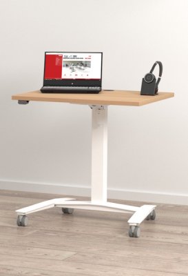 Steh-Sitz-Tisch Beistelltisch 80x60 cm Tisch CSW niedrig mit Rollen