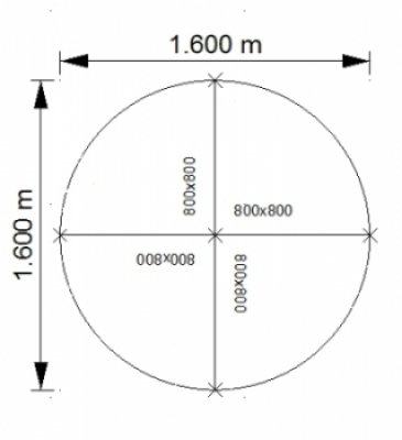 Zeichnung Tisch rund 160 cm