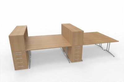 Teamarbeitsplatz HB5 für 4 Personen Eiche