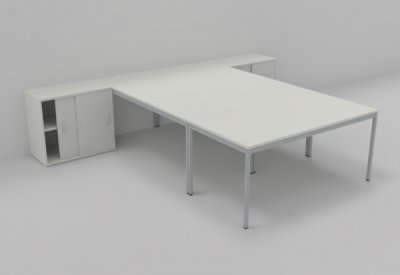 Teamarbeitsplatz für 3 Personen Weiss