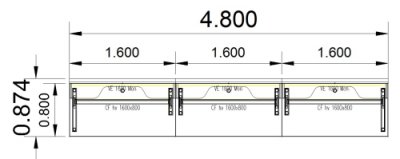 Empfangstheke Solid 480 cm gerade Stellfläche