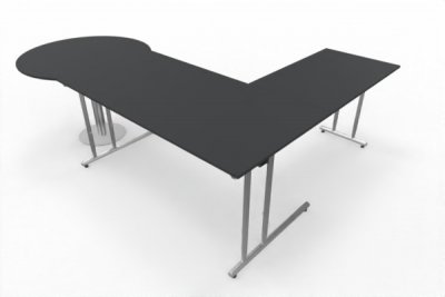 Winkelschreibtisch Artline mit Beratertisch Anthrazit