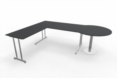 Winkelschreibtisch Artline mit Beratertisch Anthrazit