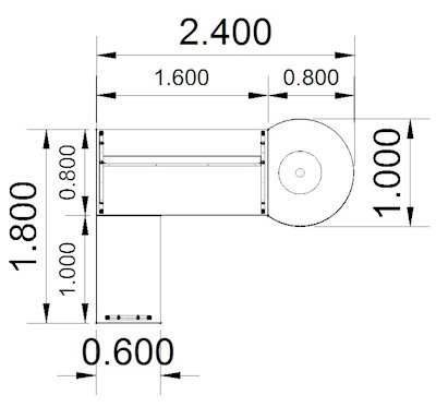 Winkelschreibtisch Artline mit Beratertisch Stellfläche