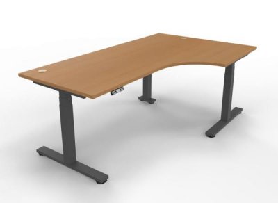 Winkelschreibtisch DSM elektrisch höhenverstellbar Buche-Grafit