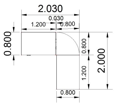 Winkelschreibtisch XBM5 Stellfläche