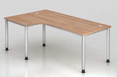 Winkelschreibtisch Hamburg 200 cm Nussbaum