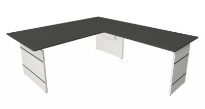 Winkelschreibtisch Form4 Wangengestell 200x220 cm Anthrazit