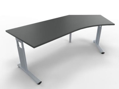 Winkelschreibtisch Mega 135° rechts Onyxgrau