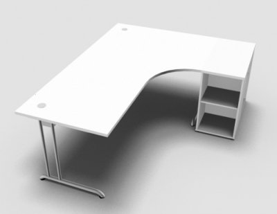 Schreibtisch mit Anstellcontainer weiss