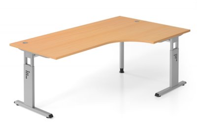Winkelschreibtisch Offenbach Silber Buche