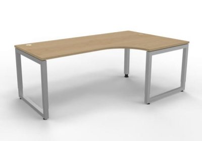 Winkelschreibtisch Riesa 200 cm Gestell Silber Ahorn