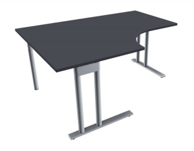 Winkelschreibtisch TEN 160 cm, links onyxgrau